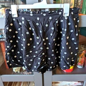 Polka dot high waisted mini shorts